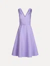 Oscar De La Renta Twist-detailed Wool Dress In Purple