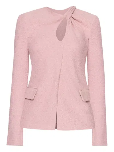 Oscar De La Renta Twist-embellished Jacket In Pink