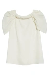 Oscar De La Renta Twist Neck Stretch Silk Top