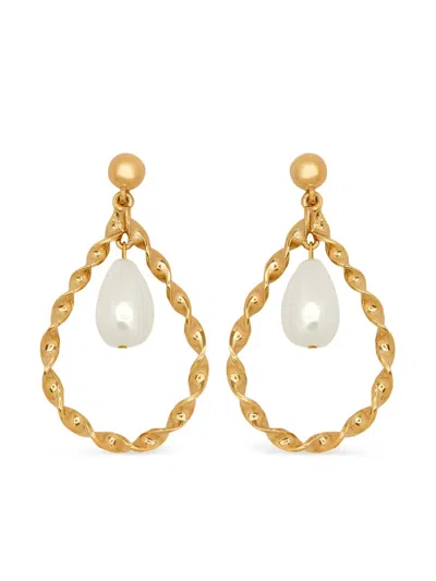 Oscar De La Renta Twisted Drop Earrings In Gold