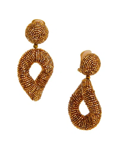 Oscar De La Renta Twisted Drop Earrings In Brown