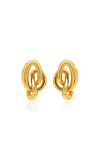 Oscar De La Renta Twisted Knot Earrings In Gray