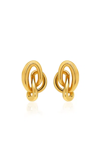 Oscar De La Renta Twisted Knot Earrings In Gray