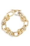 Oscar De La Renta Twisted O Knot Mixed Metal Bracelet