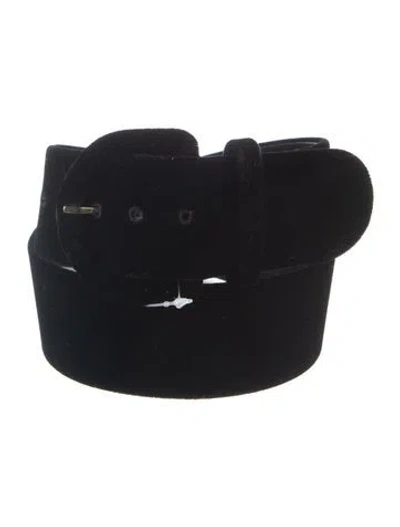 Pre-owned Oscar De La Renta Velvet Belt In Black