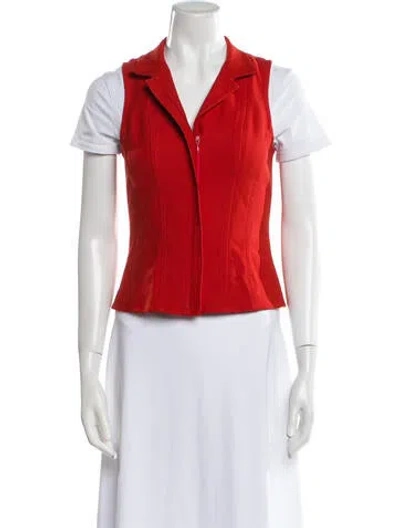 Pre-owned Oscar De La Renta Vest In Red