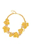 Oscar De La Renta Vines And Crystal Necklace In Gold