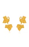 Oscar De La Renta Vines Double Drop Earrings In Gold