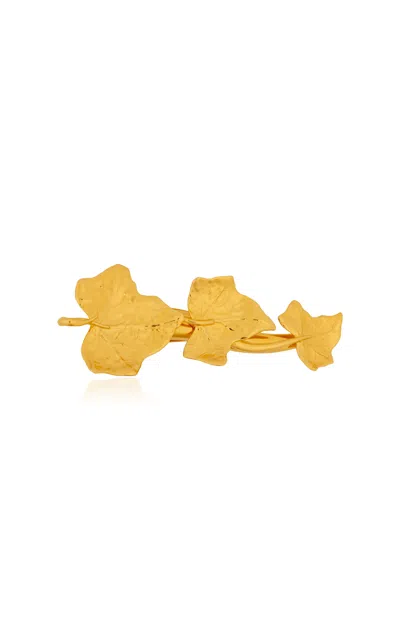 Oscar De La Renta Vines Pinch Clip In Gold
