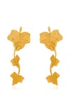 Oscar De La Renta Vines Triple Drop Earrings In Gold