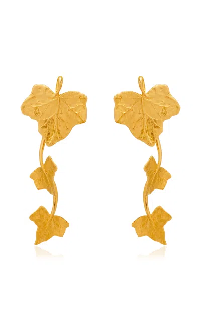 Oscar De La Renta Vines Triple Drop Earrings In Gold