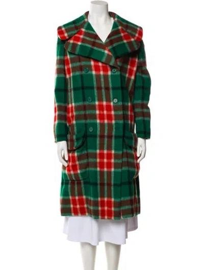 Pre-owned Oscar De La Renta Vintage 1970's Trench Coat In Green