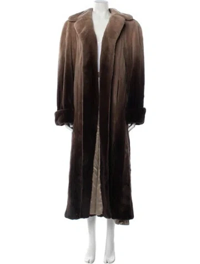 Pre-owned Oscar De La Renta Vintage 1980's Fur Coat In Brown