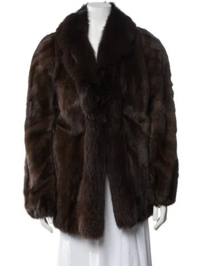 Pre-owned Oscar De La Renta Vintage 1980's Fur Coat In Brown