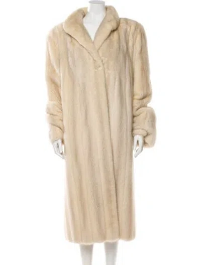Pre-owned Oscar De La Renta Vintage 1980's Fur Coat In Neutral