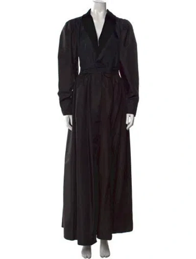 Pre-owned Oscar De La Renta Vintage 1980's Robe In Black