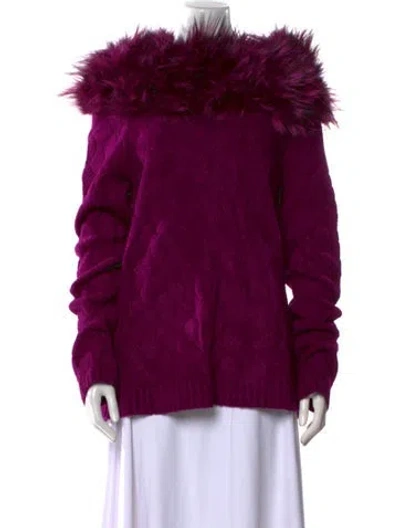 Pre-owned Oscar De La Renta Vintage 2001 Sweater In Purple
