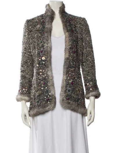 Pre-owned Oscar De La Renta Vintage 2004 Evening Jacket In Gray