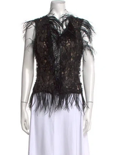 Pre-owned Oscar De La Renta Vintage 2004 Top In Black