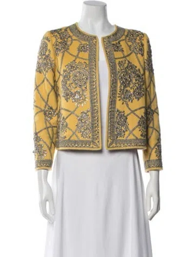 Pre-owned Oscar De La Renta Vintage 2006 Evening Jacket In Yellow