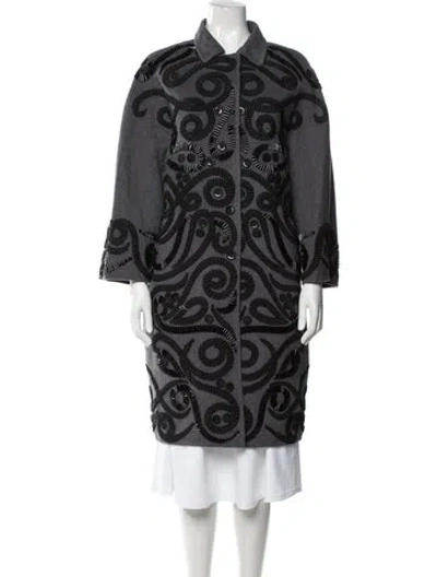 Pre-owned Oscar De La Renta Vintage 2007 Coat In Grey