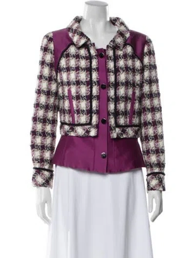 Pre-owned Oscar De La Renta Vintage 2010 Blazer In Purple