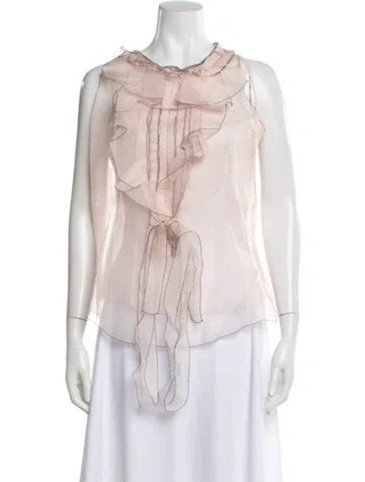Pre-owned Oscar De La Renta Vintage 2010 Blouse In Pink