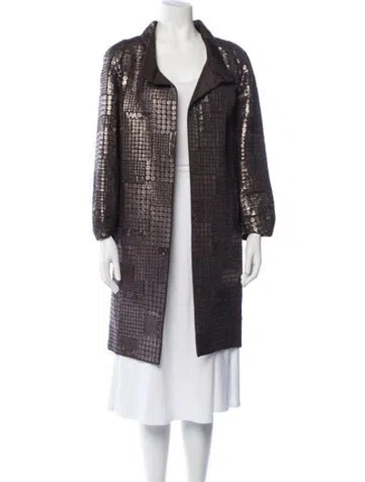Pre-owned Oscar De La Renta Vintage 2010 Coat In Brown