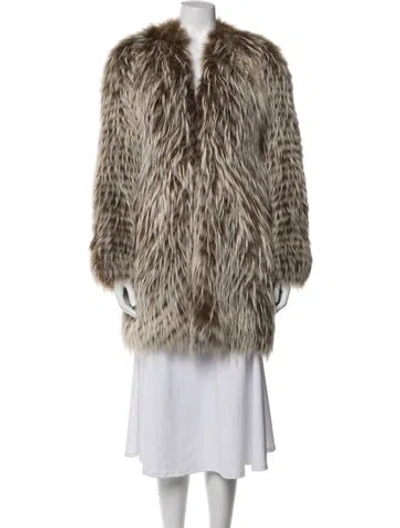 Pre-owned Oscar De La Renta Vintage 2010 Fur Coat In Neutral