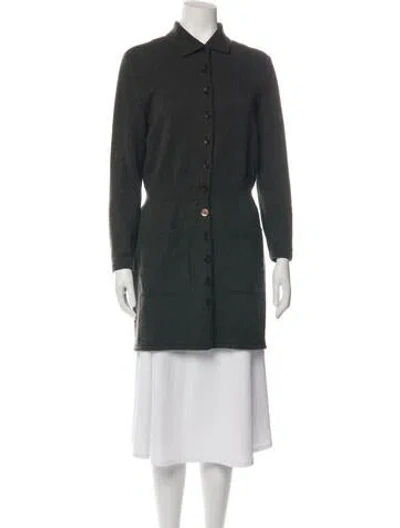 Pre-owned Oscar De La Renta Vintage Cashmere Coat In Green