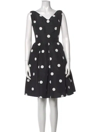 Pre-owned Oscar De La Renta Vintage Knee-length Dress In Black