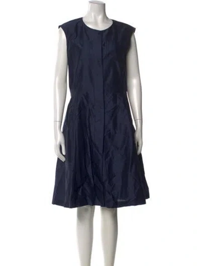 Pre-owned Oscar De La Renta Vintage Knee-length Dress In Blue