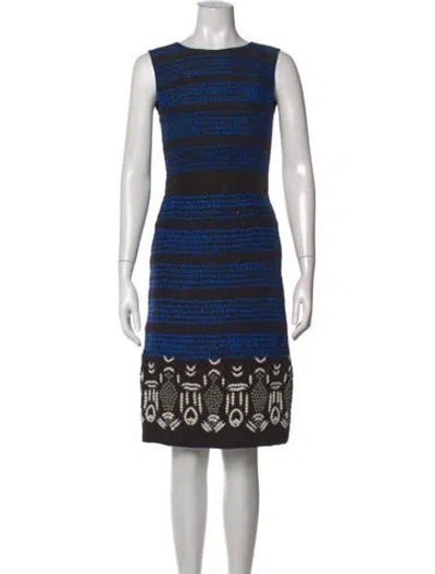 Pre-owned Oscar De La Renta Vintage Knee-length Dress In Multi