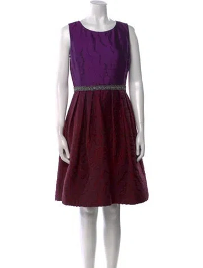 Pre-owned Oscar De La Renta Vintage Knee-length Dress In Purple