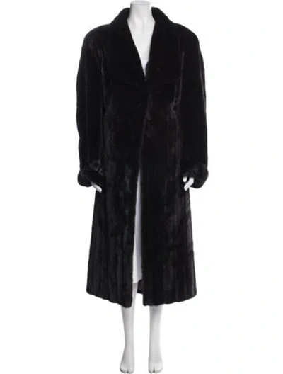 Pre-owned Oscar De La Renta Vintage Late 1980's - Early 1990's Fur Coat In Blue