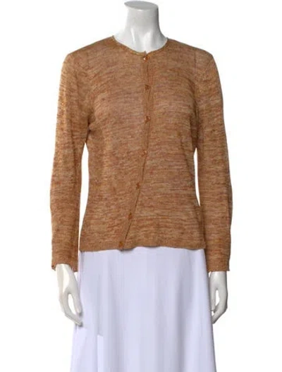Pre-owned Oscar De La Renta Vintage Linen Sweater In Brown
