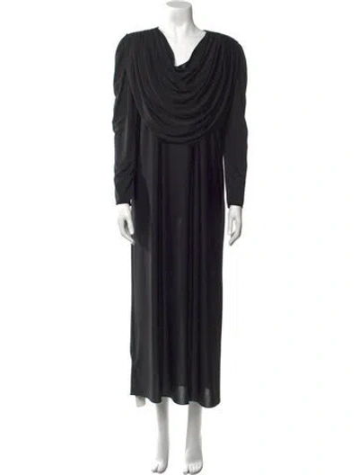Pre-owned Oscar De La Renta Vintage Long Dress In Black
