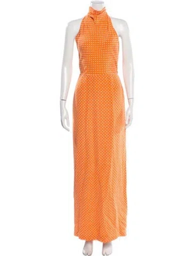 Pre-owned Oscar De La Renta Vintage Long Dress In Orange