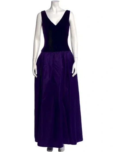 Pre-owned Oscar De La Renta Vintage Long Dress In Purple
