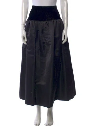 Pre-owned Oscar De La Renta Vintage Long Skirt In Black