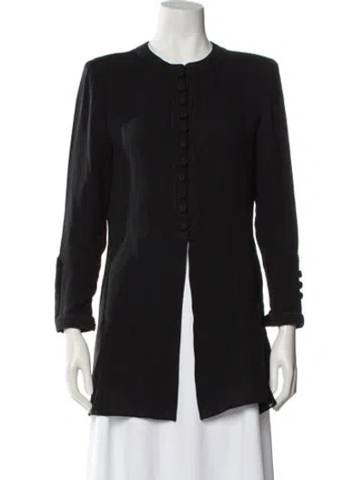Pre-owned Oscar De La Renta Vintage Long Sleeve Top In Black