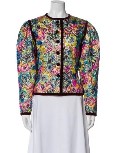 Pre-owned Oscar De La Renta Vintage Patterned Evening Jacket In Multi