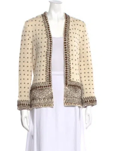 Pre-owned Oscar De La Renta Vintage Printed Sweater In Neutral