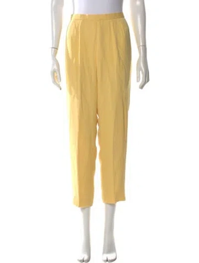 Pre-owned Oscar De La Renta Vintage Straight Leg Pants In Yellow