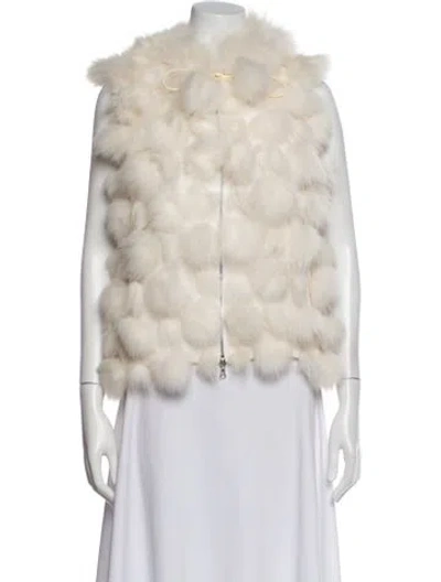 Pre-owned Oscar De La Renta Vintage Wool Vest In Neutral