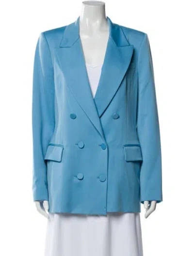 Pre-owned Oscar De La Renta Virgin Wool Blazer In Blue