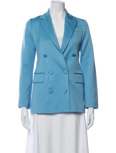 Pre-owned Oscar De La Renta Virgin Wool Blazer In Blue