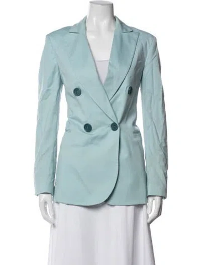 Pre-owned Oscar De La Renta Virgin Wool Blazer In Blue