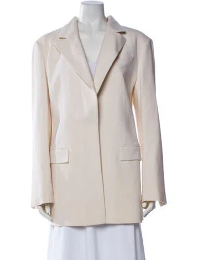 Pre-owned Oscar De La Renta Virgin Wool Blazer In Neutral