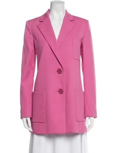 Pre-owned Oscar De La Renta Virgin Wool Blazer In Pink